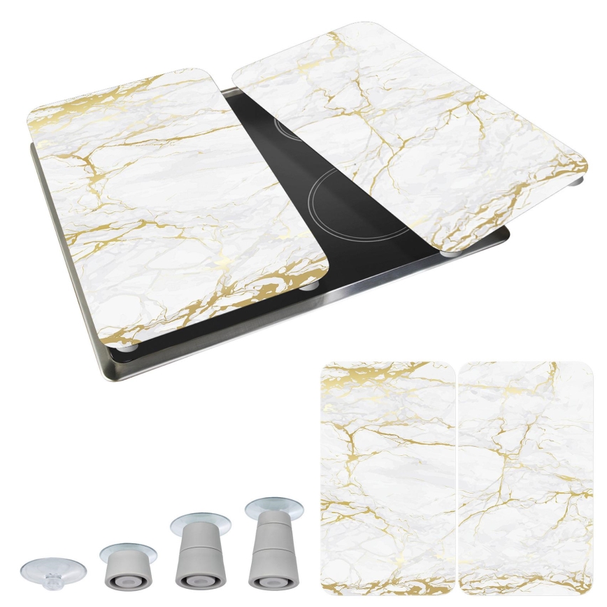 WENKO 53901100 - Tapa protectora para placa de cocina 30x52 cm blanca/gris/transparente