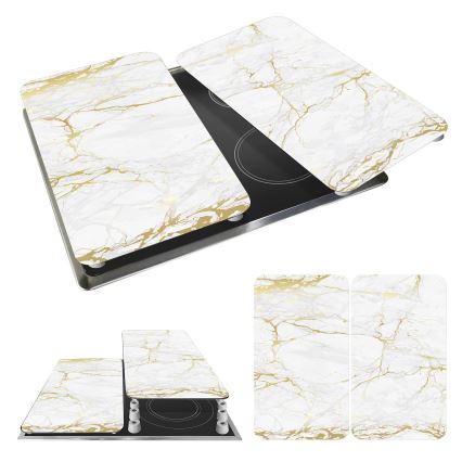 WENKO 53901100 - Tapa protectora para placa de cocina 30x52 cm blanca/gris/transparente