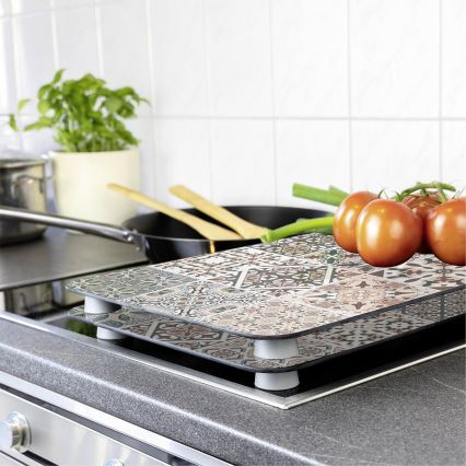 WENKO 53904100 - Tapa protectora para placa de cocina 30x52 cm multicolor/gris/transparente