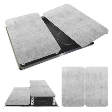 WENKO 53906100 - Cubierta protectora para placa de cocción 30x52 cm gris/transparente