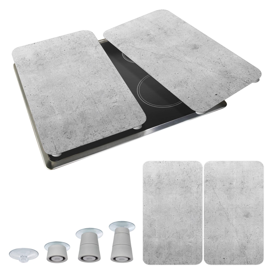 WENKO 53906100 - Cubierta protectora para placa de cocción 30x52 cm gris/transparente