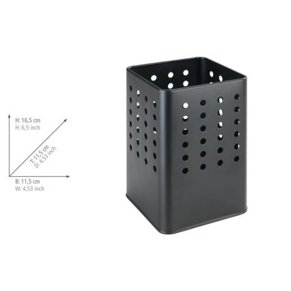WENKO 54017100 - Organizador de cubiertos SILIO 11,5x16,5 cm negro