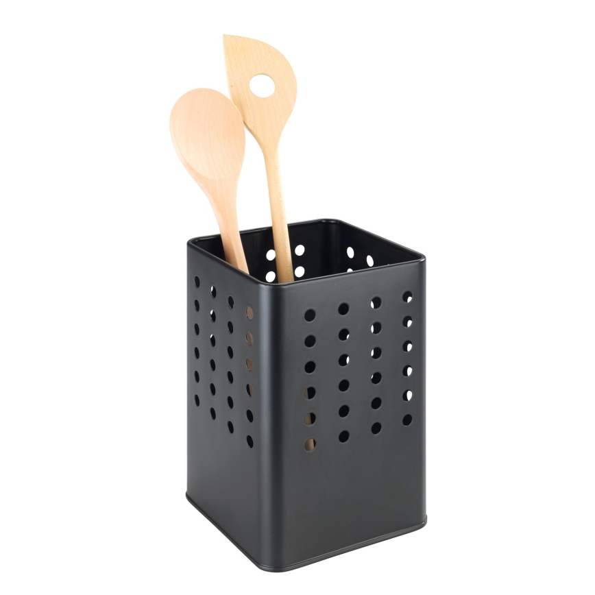 WENKO 54017100 - Soporte para cubiertos SILIO 11,5x16,5 cm negro