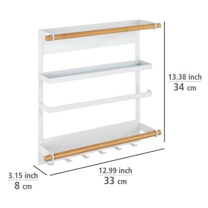 WENKO 54113100 - Organizador MAGNA 33x34 cm blanco/marrón/negro