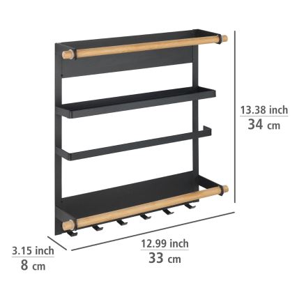 WENKO 54114100 - Organizador MAGNA 33x34 cm negro/marrón