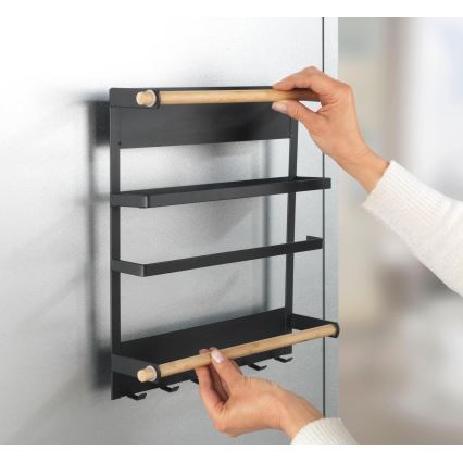 WENKO 54114100 - Organizador MAGNA 33x34 cm negro/marrón