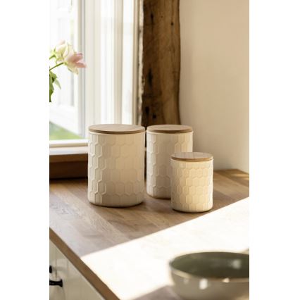 WENKO 54222100 - Caja MAYA 13x17 cm blanco/marrón