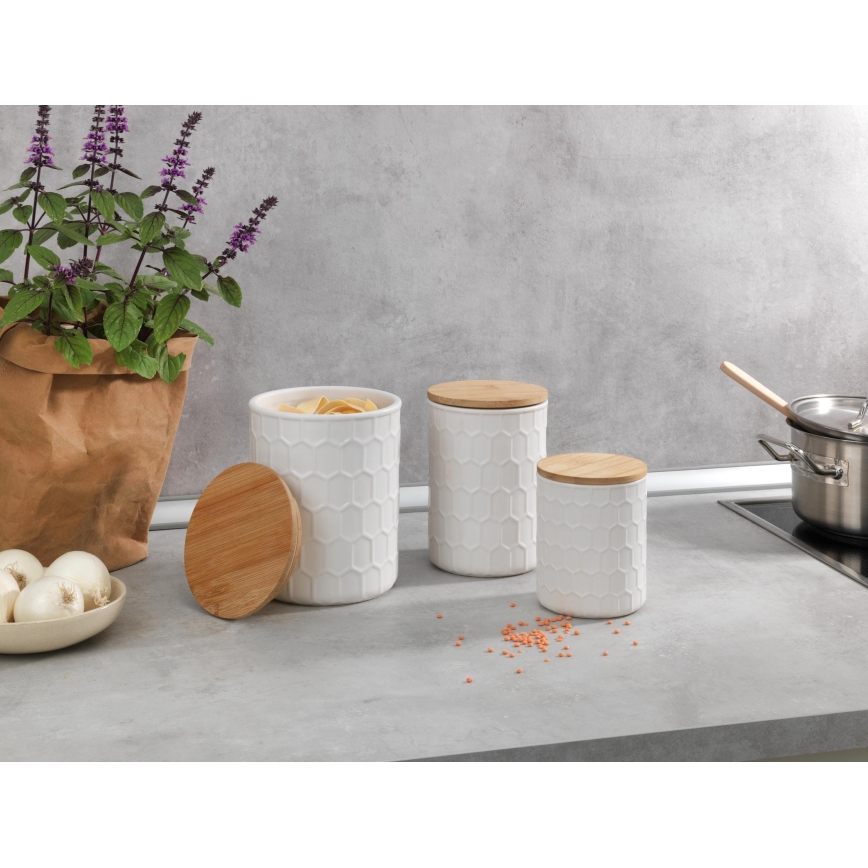 WENKO 54222100 - Caja MAYA 13x17 cm blanco/marrón