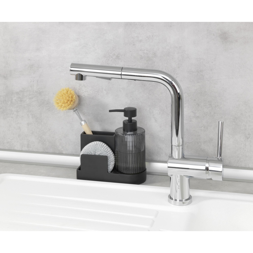 WENKO 54654100 - Organizador PINA 16x17 cm negro