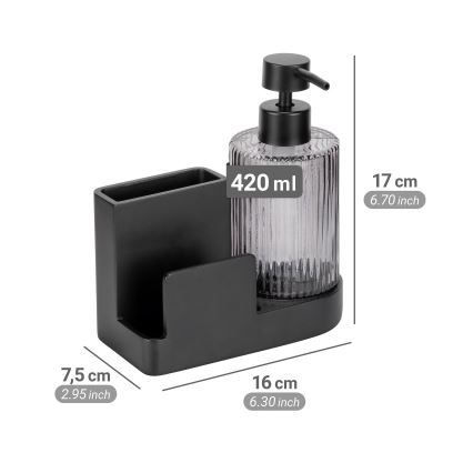 WENKO 54654100 - Organizador PINA 16x17 cm negro