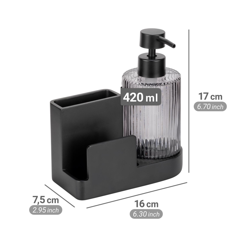 WENKO 54654100 - Organizador PINA 16x17 cm negro