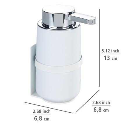 WENKO 54655100 - Dosificador de jabón WOYA 250 ml blanco/cromo brillante