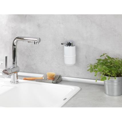 WENKO 54655100 - Dosificador de jabón WOYA 250 ml blanco/cromo brillante
