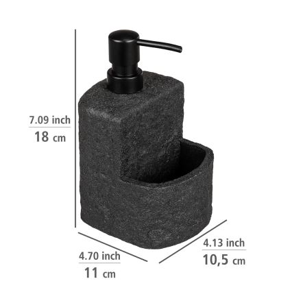 WENKO 54667100 - Dispensador de jabón FESTIVAL 10,5x18 cm negro
