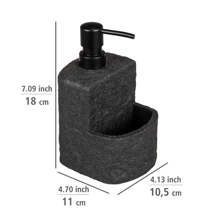 WENKO 54667100 - Dispensador de jabón FESTIVAL 10,5x18 cm negro