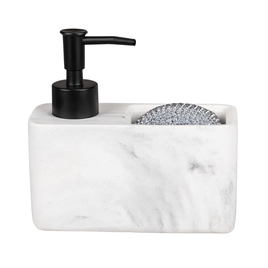 WENKO 54668100 - Dispensador de jabón RESA 14,5 x 14,3 cm blanco/negro