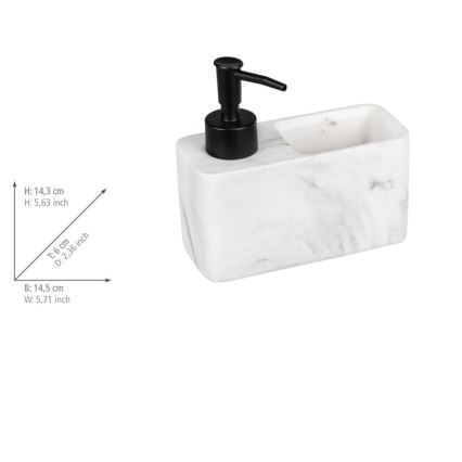 WENKO 54668100 - Dispensador de jabón RESA 14,5 x 14,3 cm blanco/negro