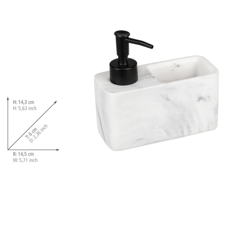 WENKO 54668100 - Dispensador de jabón RESA 14,5 x 14,3 cm blanco/negro