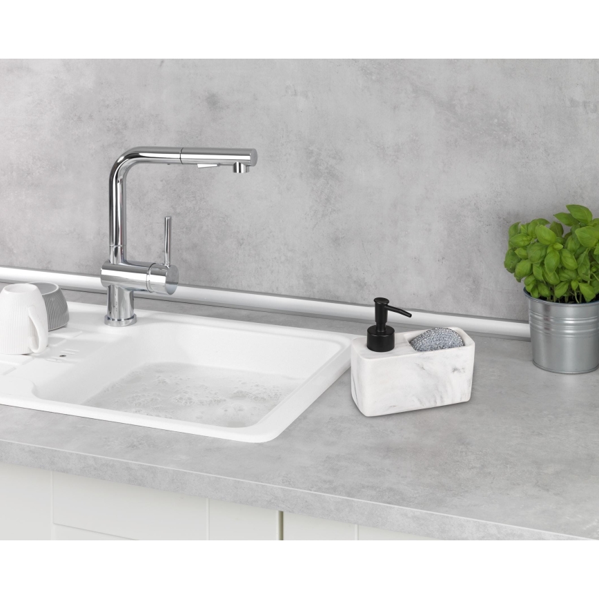 WENKO 54668100 - Dispensador de jabón RESA 14,5 x 14,3 cm blanco/negro