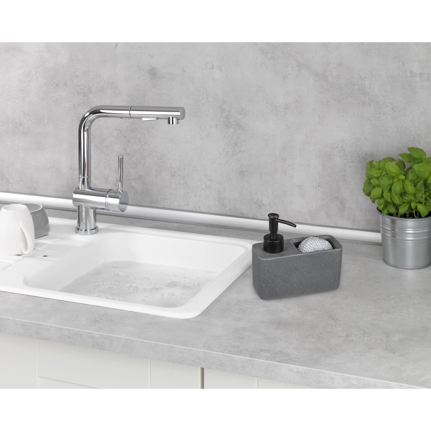 WENKO 54669100 - Dispensador de jabón RESA 14,5x14,3 cm gris/negro