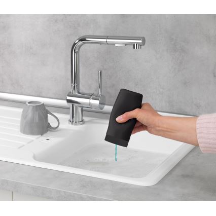 WENKO 54675100 - Dosificador de jabón EASY SQUEEZ-E 6x14 cm negro