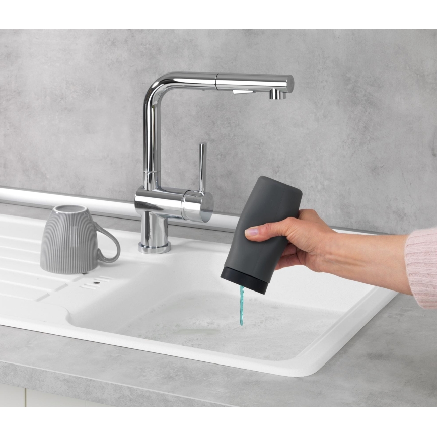WENKO 54680100 - Dispensador EASY SQUEEZ-E 6x14 cm gris/negro