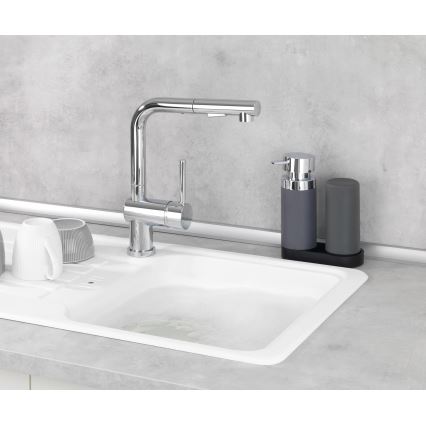 WENKO 54735100 - Estación de lavado EASY SQUEEZ-E 15x18 cm gris/gris