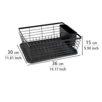 WENKO 54766100 - Escurridor de platos BLACK OUTDOOR KITCHEN 36x30 cm negro/negro