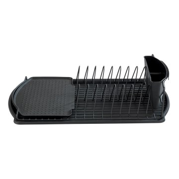 WENKO 54767100 - Escurridor BASIC 47,5x26,5 cm negro