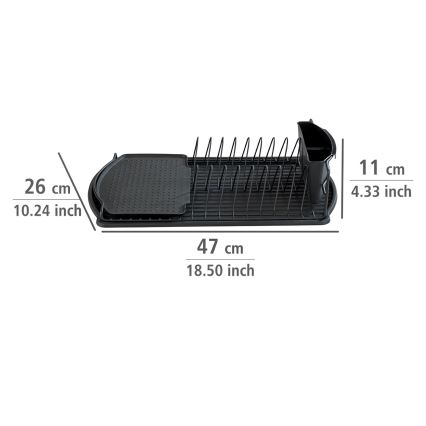 WENKO 54767100 - Escurridor BASIC 47,5x26,5 cm negro