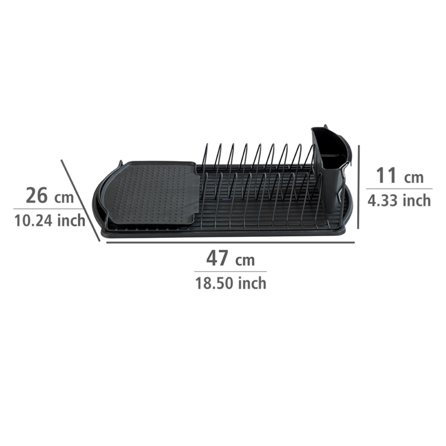 WENKO 54767100 - Escurridor BASIC 47,5x26,5 cm negro