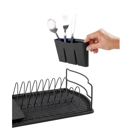 WENKO 54767100 - Escurridor BASIC 47,5x26,5 cm negro