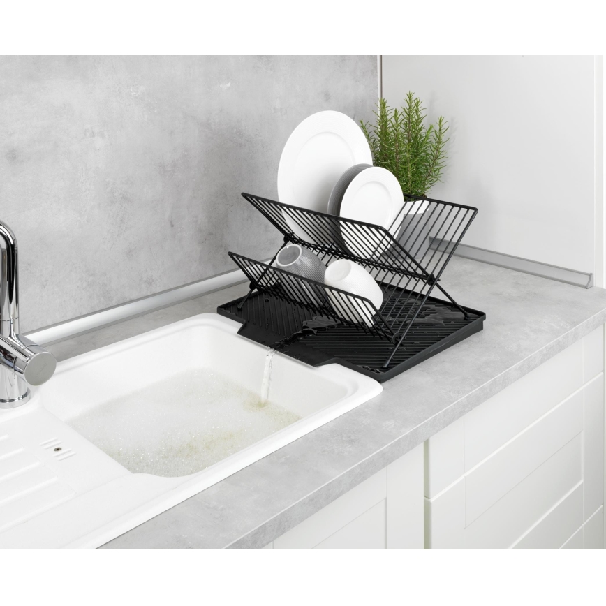 WENKO 54771100 - Escurridor NELIA 34x40 cm negro