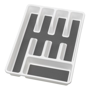 WENKO 54788100 - Organizador de cubiertos 26,5x36,5 cm blanco/gris
