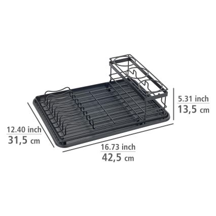 WENKO 54798100 - Escurridor de platos AMY 42,5x31,5 cm negro