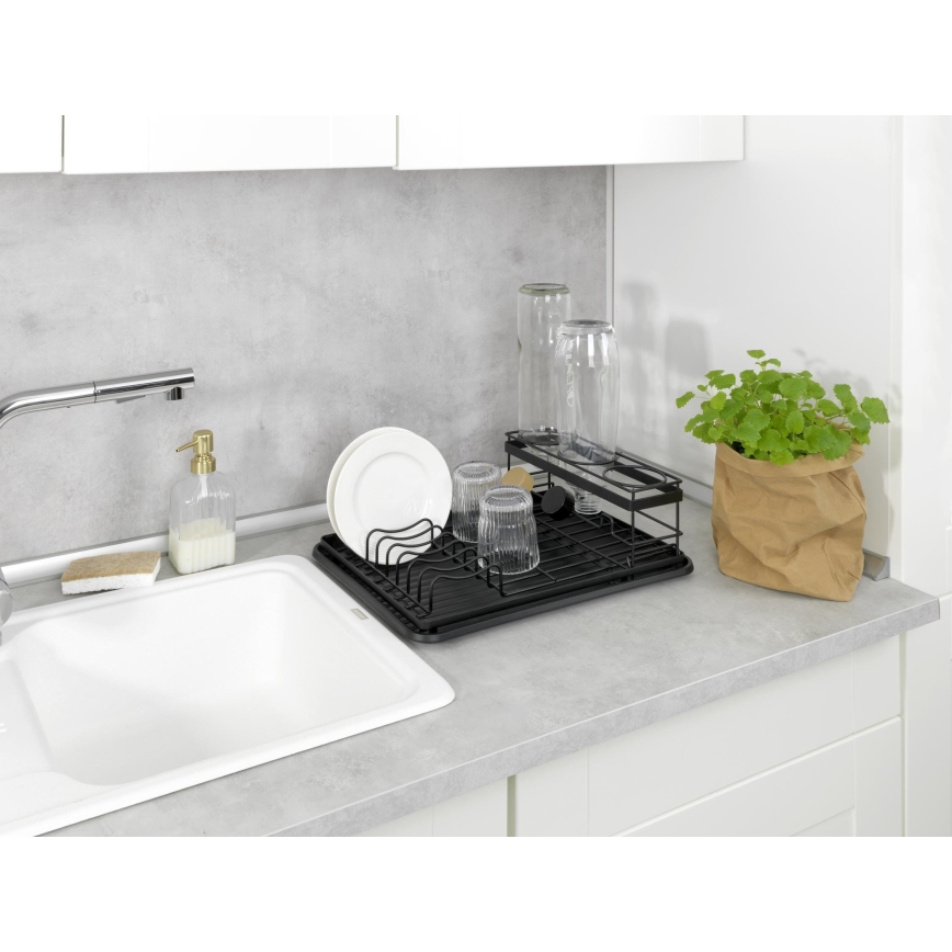 WENKO 54798100 - Escurridor de platos AMY 42,5x31,5 cm negro