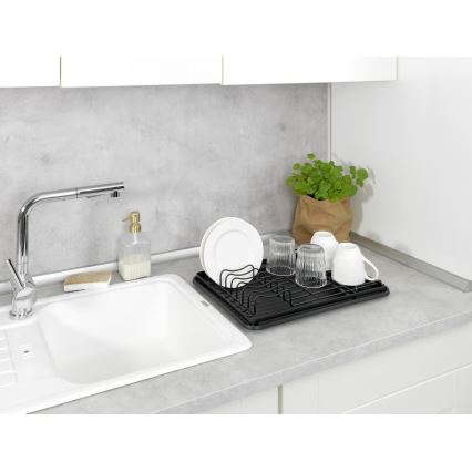 WENKO 54798100 - Escurridor de platos AMY 42,5x31,5 cm negro