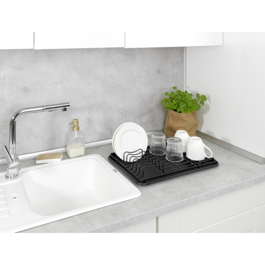 WENKO 54798100 - Escurridor de platos AMY 42,5x31,5 cm negro