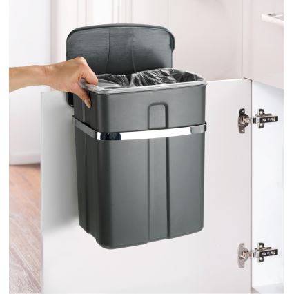 WENKO 54903100 - Cesto para puerta 26x36,5 cm gris/plateado