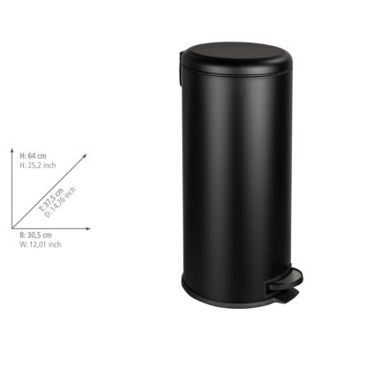 WENKO 54915100 - Cesto LEMAN 30,5x64 cm negro