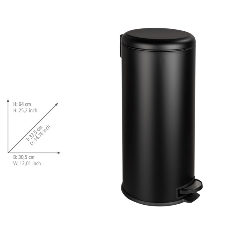 WENKO 54915100 - Cesto LEMAN 30,5x64 cm negro