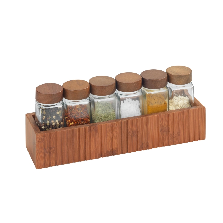 WENKO 54942100 - Tarros para especias MERA 30x8 cm marrón