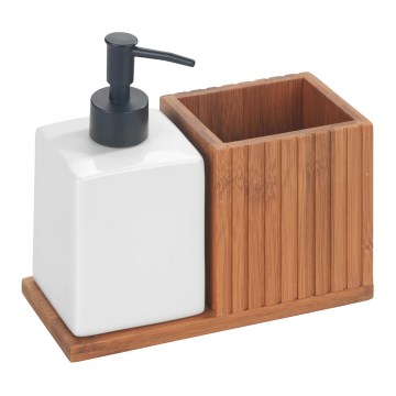WENKO 54944100 - Dispensador de jabón MERA 18,5x17 cm marrón