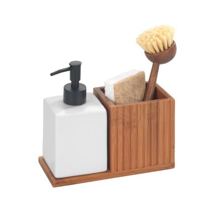 WENKO 54944100 - Dispensador de jabón MERA 18,5x17 cm marrón