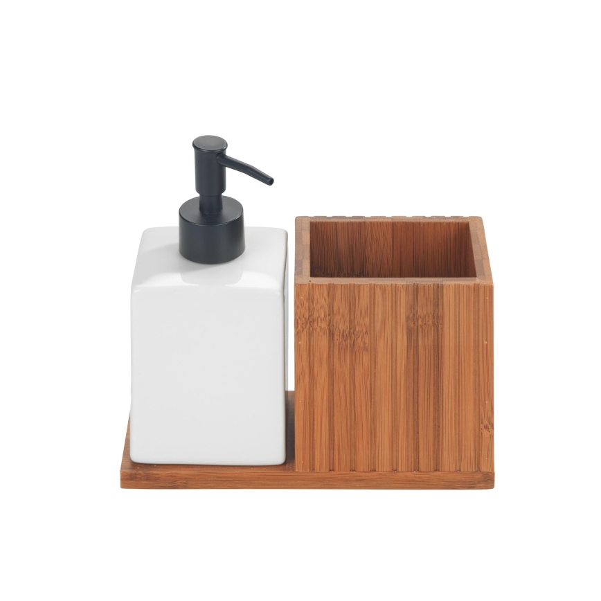 WENKO 54944100 - Dispensador de jabón MERA 18,5x17 cm marrón