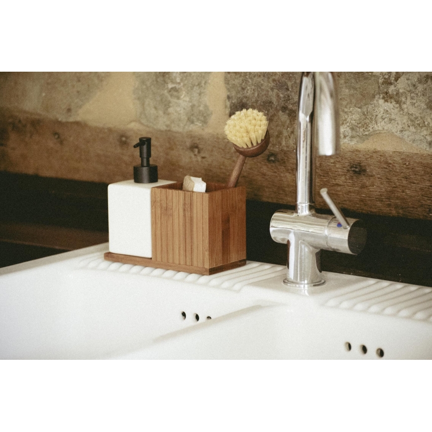 WENKO 54944100 - Dispensador de jabón MERA 18,5x17 cm marrón