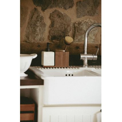WENKO 54944100 - Dispensador de jabón MERA 18,5x17 cm marrón