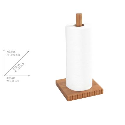 WENKO 54946100 - Soporte para rollos MERA 15x33 cm marrón