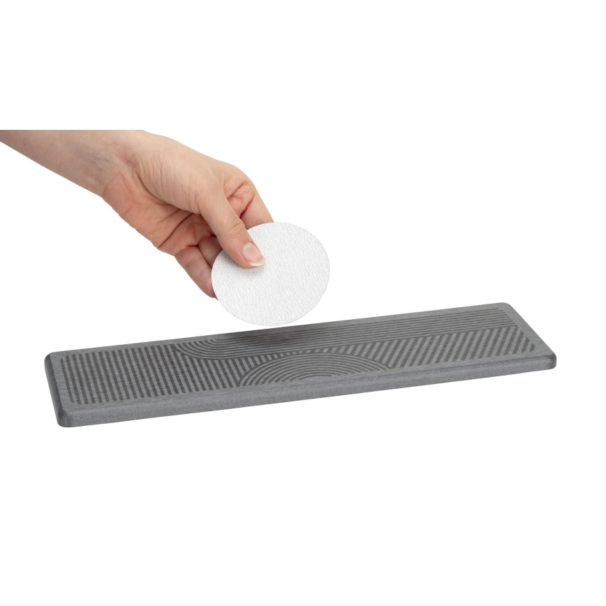 WENKO 54957100 - Alfombrilla antigoteo DAMON 30x8 cm gris