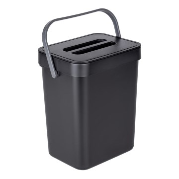 WENKO 55027100 - Cubo de basura BLACK OUTDOOR KITCHEN 19x24 cm negro/gris/transparente